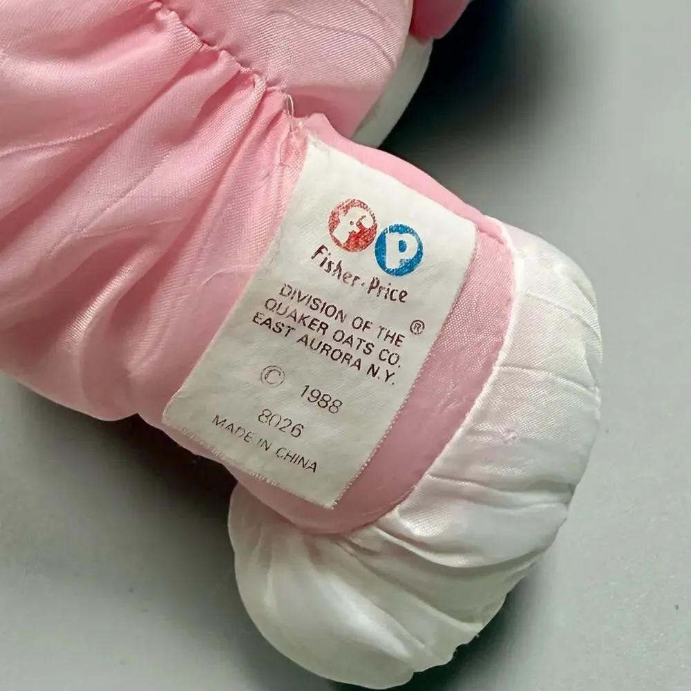 Vintage 1988 Fisher Price Puffalump Pink Bunny Rabbit Easter Egg Plush 8026 80s
